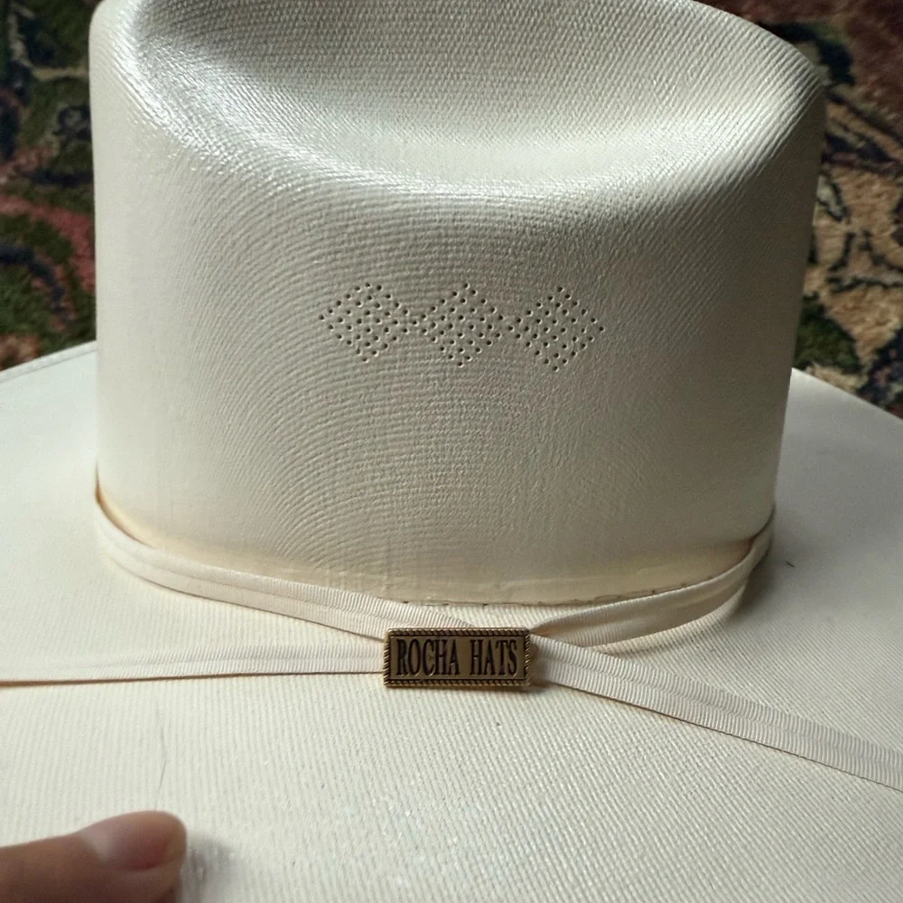 Cowboy hat ivory Rocha Hats sz 6 3/4 - Picture 3 of 9